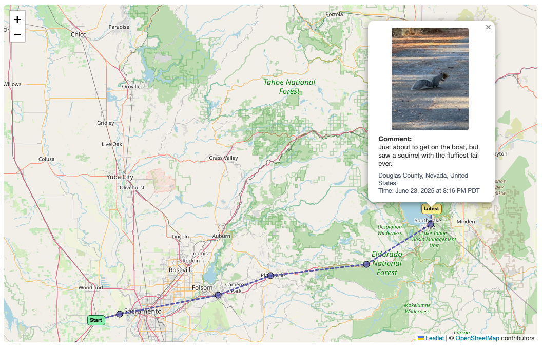 Example of a public map on Pika's Path